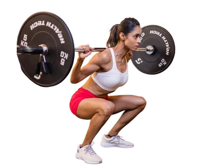 Athlete training in premium fitness studio